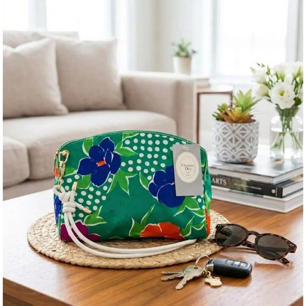 Vintage Christian Dior Floral GWP Pouch Converted Crossbody Bag Authentic NEW